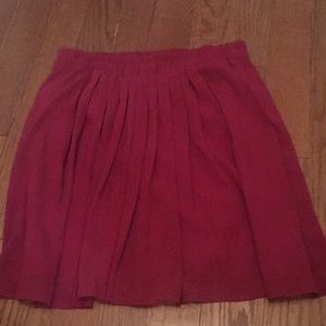 Red polyester double lined skirt